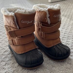 Cat & Jack Tan and Black Winter Boots
